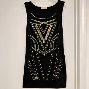 Metal Studded Black Tunic/Dress